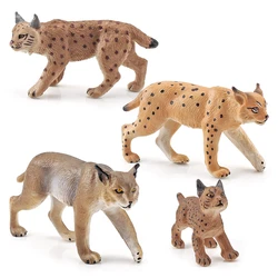 Realistic Simulated Forest Animal Lynx Model Solid Simulation Bobcat Wild Fox Action Figures Toys For Children Christmas Gifts