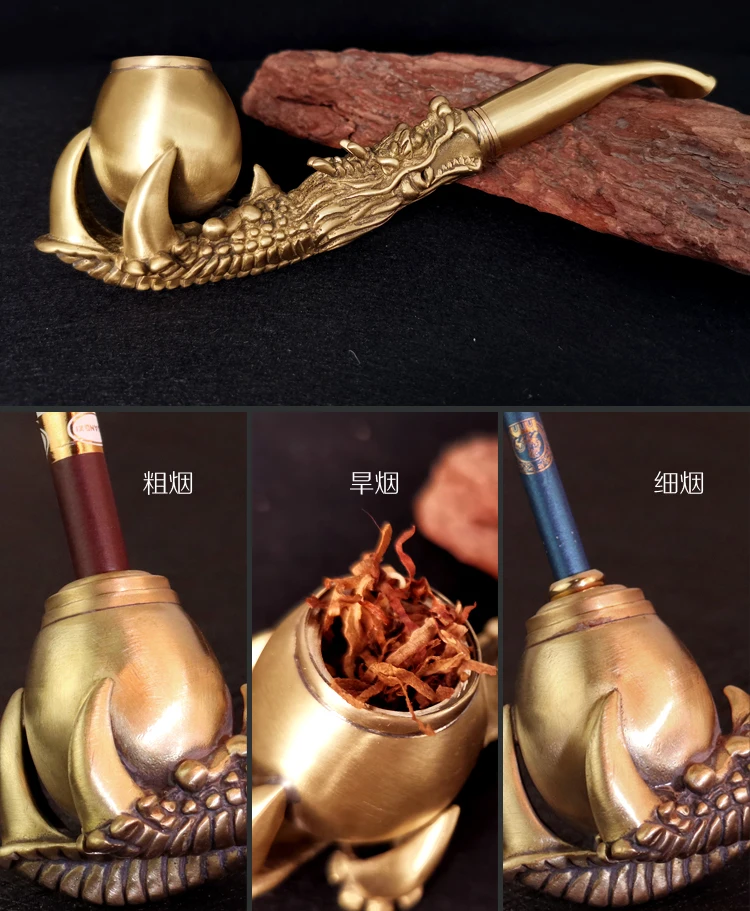 1PC Brass Vintage Tobacco Smoking Pipe Cigarette Holder Filter Handicraft Gift