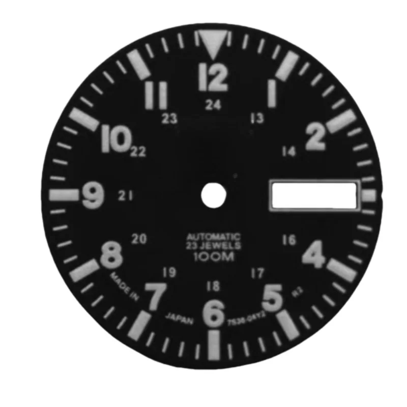 Циферблат NH36, винтажный светящийся циферблат желтого, оранжевого, белого, черного, зеленого цветов, 28,5 мм, подходит для часов NH36, Часовые аксессуары