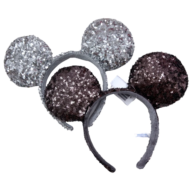 Disney Mickey Mouse Ears Headband Easter Eggs Hair Hoop Cosplay Hairband Disneyland Sequin Girl Big Bow Headband Decorate