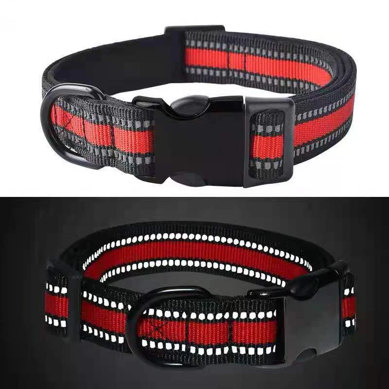 Adjustable Durable Pet Collar Leash for Small Medium Large Dogs Cats Reflective Dog Collar Nylon Collar for Dog Cat Pet Supplies