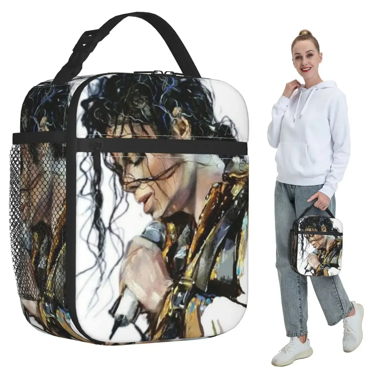 Michael Jackson Musicians Singers Dancers Insulated Lunch Bag for Kids School Cooler Thermal Food Box Tote Portable Lunch Boxes