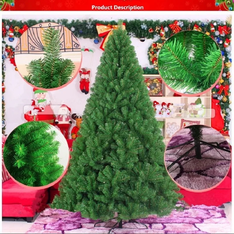 Artificial Holiday Christmas Tree Home Office Party Decoration 1.8/2.1/2.4/2.7/3M 7 Sizes Available Easy Assembly Full Xmas Tree