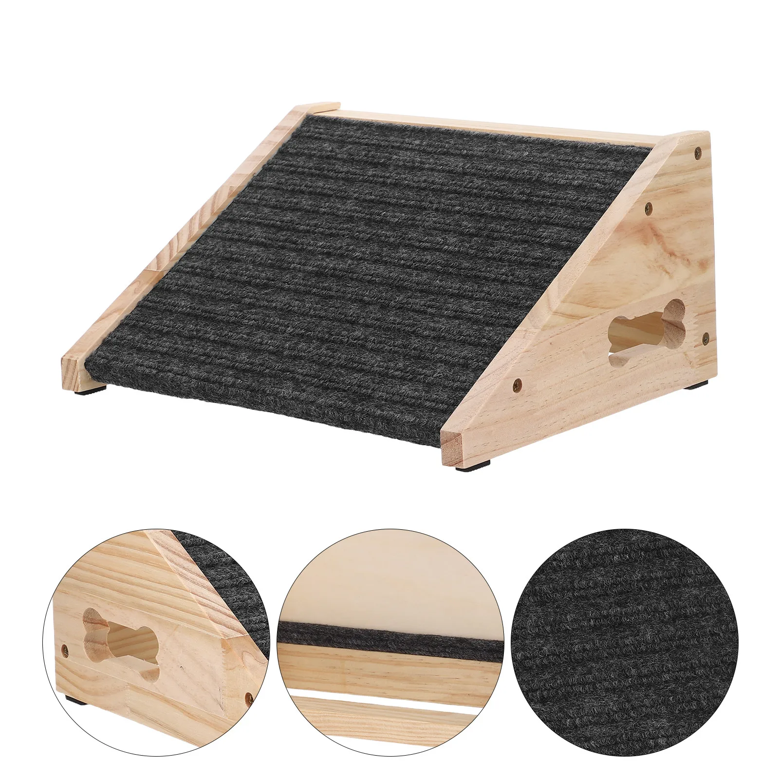 Escaleras de madera para perros de hasta 150 libras, rampa de escalada con bordes lisos, escalón para mascotas para camas altas y sofás, diseño robusto