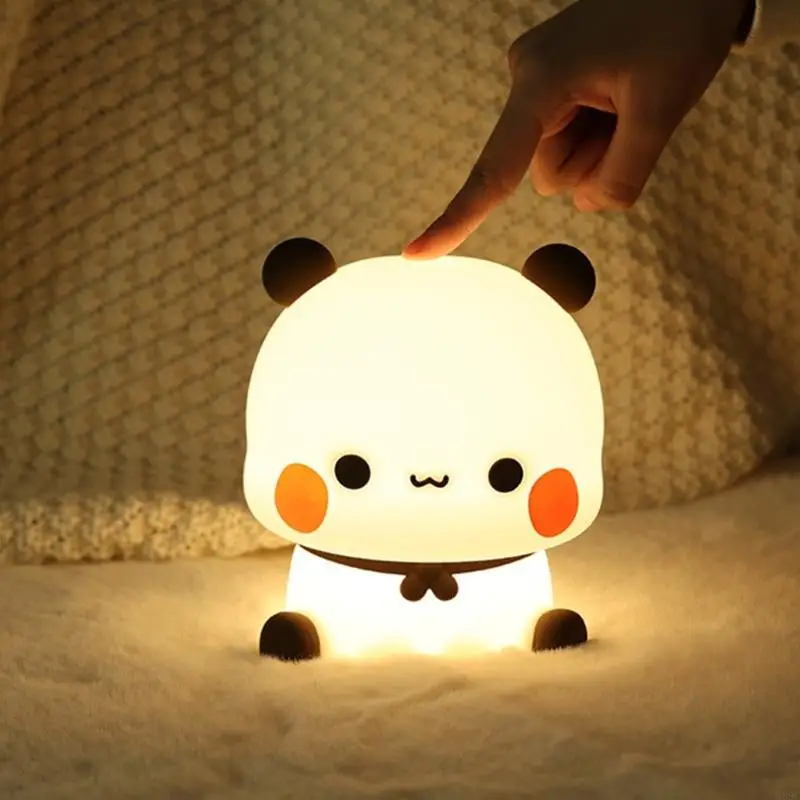 ソフトシリコンパンダナイトライトUSBパワータッチベッドルームと暖かい雰囲気のためのアクティブ化されたナイトランプ