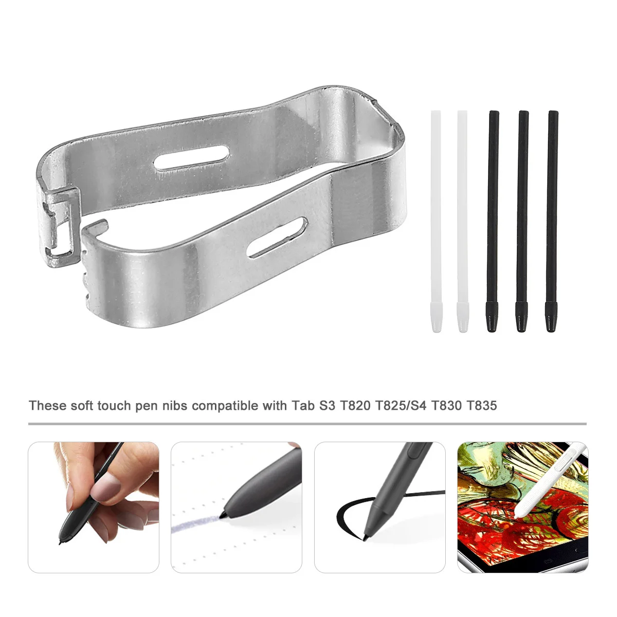 1 set 1 Set Pen Nib Replacement Tool Kit For Touch Stylus Compatible With Tab S3 T820 T825 T830 T835 S4 Tips Parts Accessory