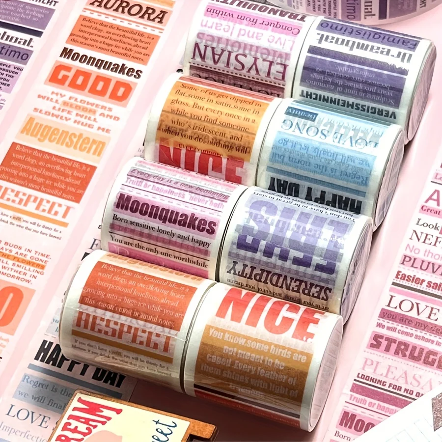 

1 шт., английская лента для планировщика «сделай сам», простая и исцеляющая бумажная лента для планировщика с извобождением текста, студенческий офисный подарок