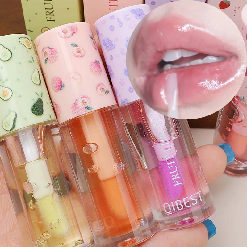 مرطب الشفاه بلسم الشفاه زيت الشفاه ملمع الماء الدائم ترطيب واضح ملمع الشفاه للشفاه التقشير نكهات الفاكهة ملمع الشفاه ماكياج