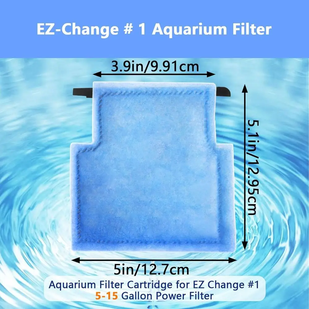 12-Pack Aquarium Filter Cartridges for 5-15 Gallon Power Filters - Fish Tank Replacement or EZ-Change #1