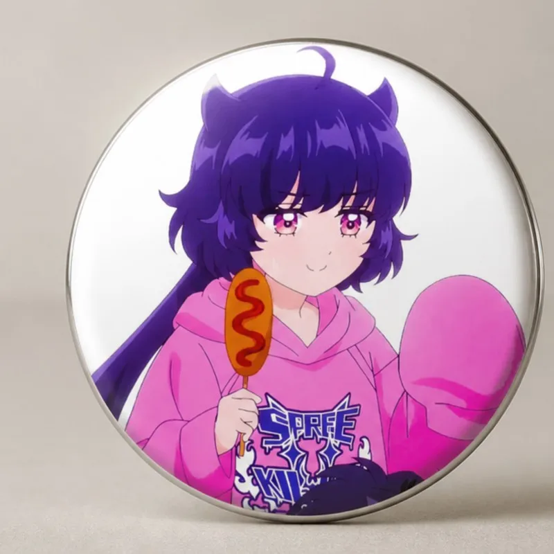Caramelise Akaishi Kuroe Kaiju Girl Button Pins Brooch 58mm Round Badge Anime New Decors Halloween Accessory Gifts Customized
