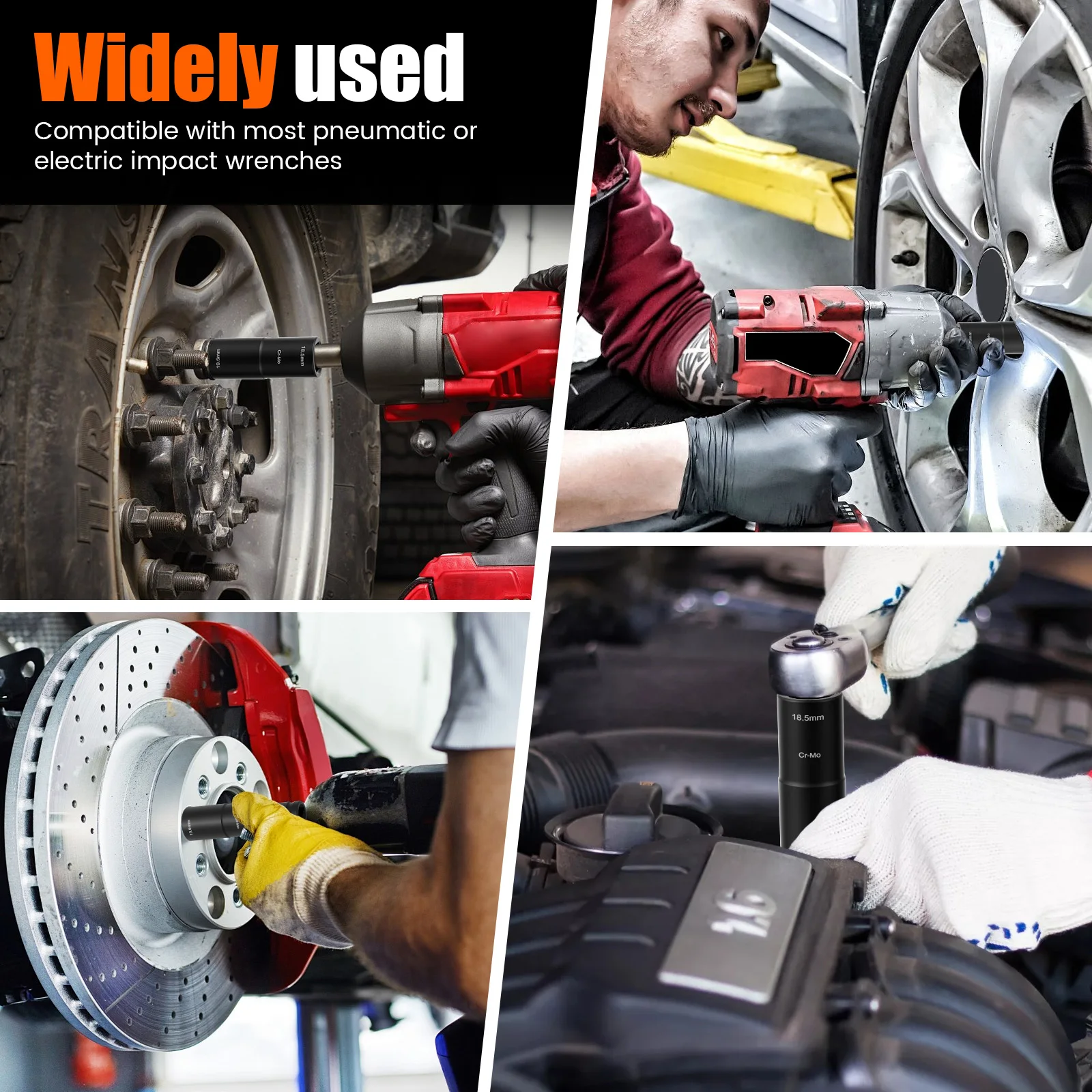 3 قطعة مقبس التصادم المزدوج الرأس الجوز مجموعة الكروم الموليبدينوم الصلب عجلة المكسرات أداة مع 1/2 بوصة تمديد قضيب للمساحات الضيقة