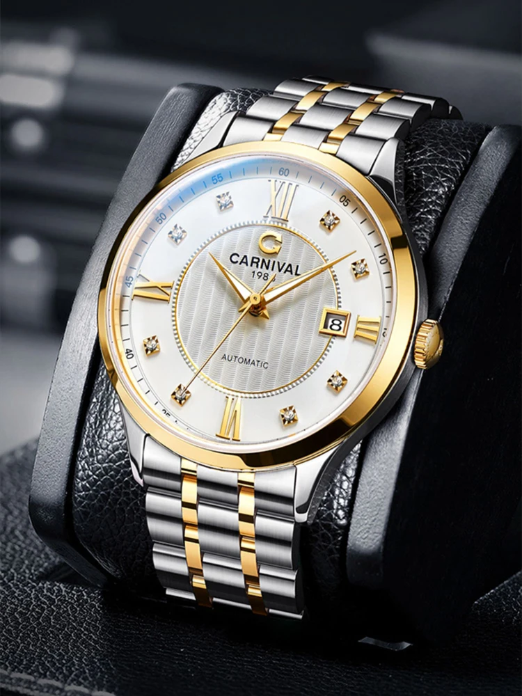 Carnival New Men Mechanical Wristwatch Luxury Automatic Watch Sapphire Japan MIYOTA Movement Watch for Men Relogio Masculino