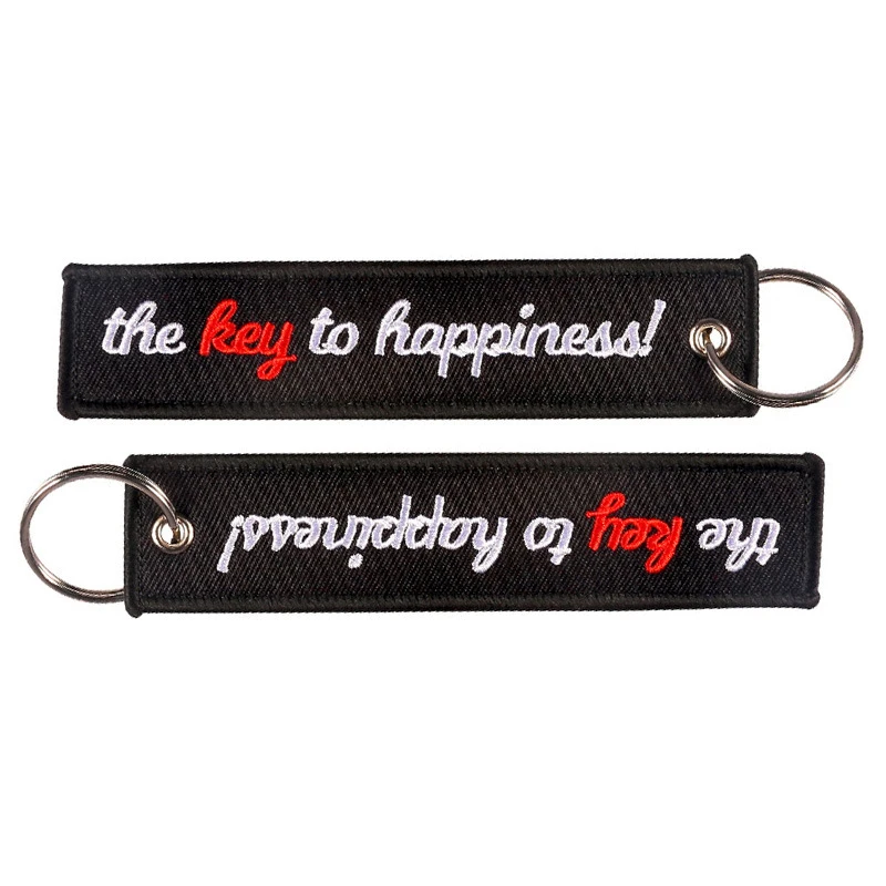 1Pc Fashion Key Tag Keychain For Motorcycles The Key To Happiness Key Fobs Key Ring Tag Jewelry Gift