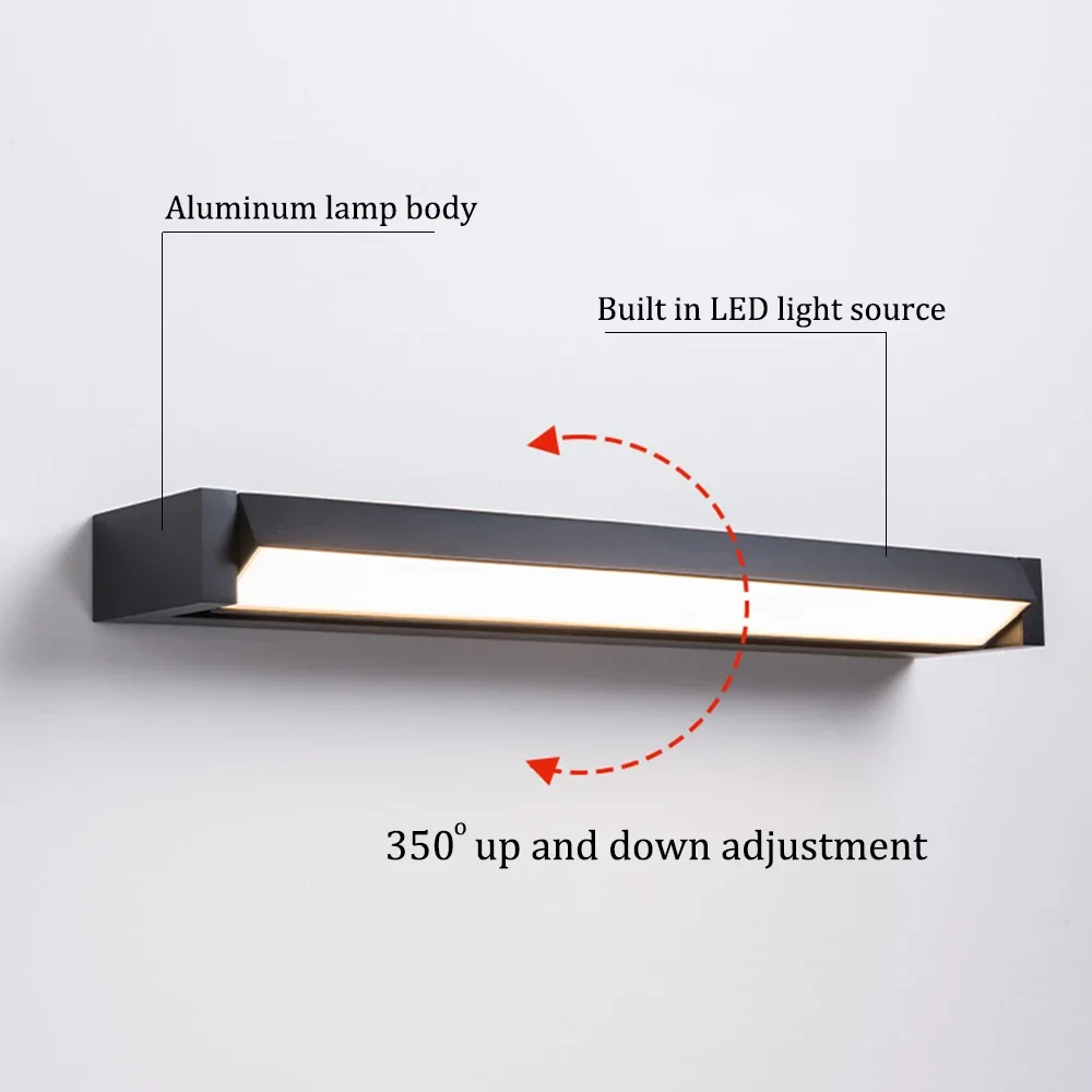 Adjustable Angle LED Lights Outdoor Waterproof Wall Lamp Garden Wiring Model Wall Lamp Simple Aluminum Wall Lights Fixture