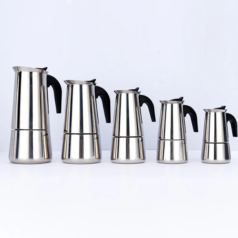 Caffettiera in acciaio inox Mocha Espresso Latte piano cottura strumento percolatore uso domestico