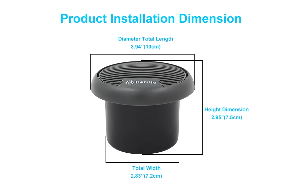 Herdio 3'' 2PCS Waterproof Marine Speakers Full Range Audio Motorcycle Speaker Stereo System With MAX Power 140W For Boat UTV