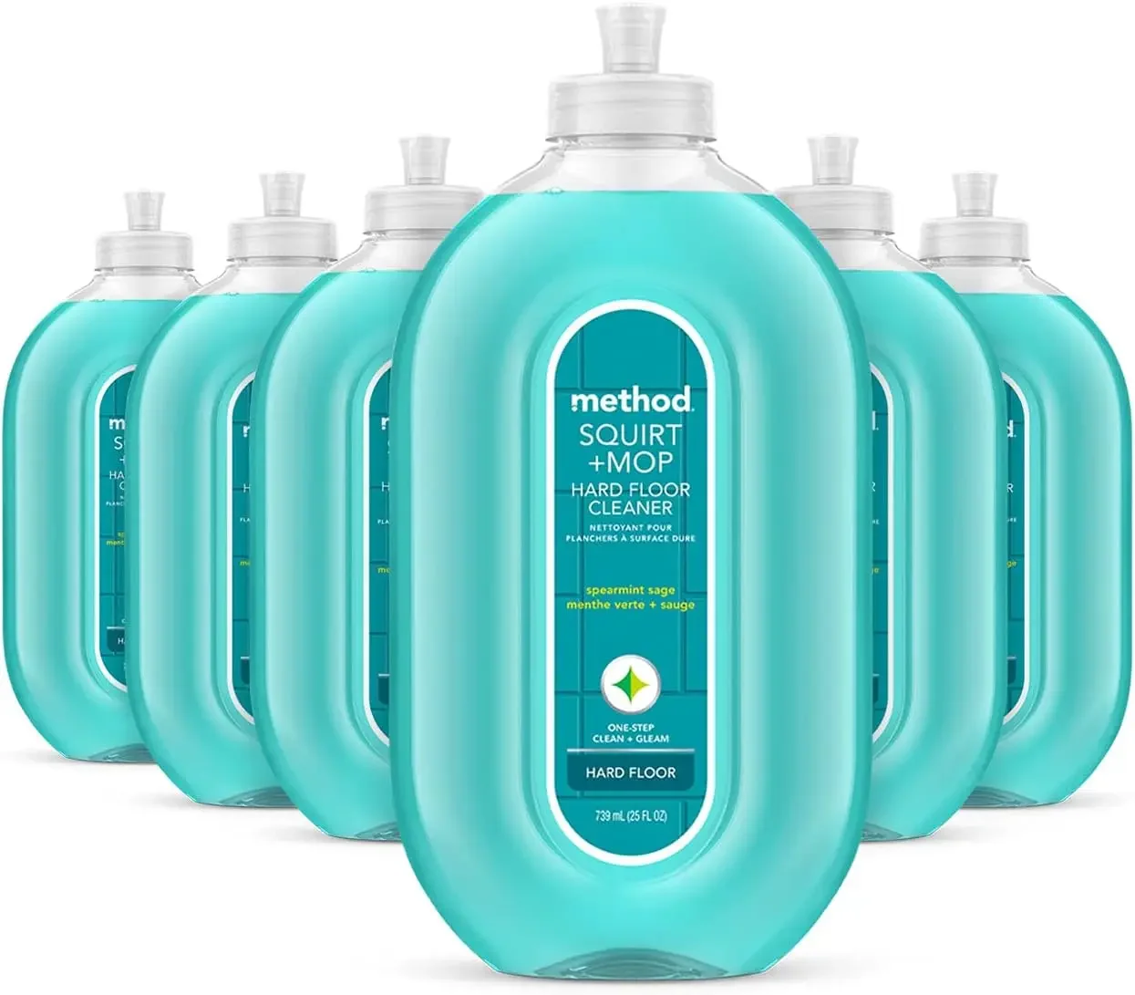 Hardwood Floor Cleaner Squirt + Mop Bottle, Spearmint Sage, 25 Fl Oz (Pack of 6)