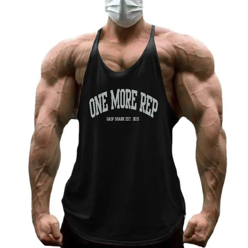 Men's Gym Stringer Tank Tops Cotton Low Scoop Neck Y-Back Racerback Bodybuilding Clothing Summer Muscle Workout Fitness Vests