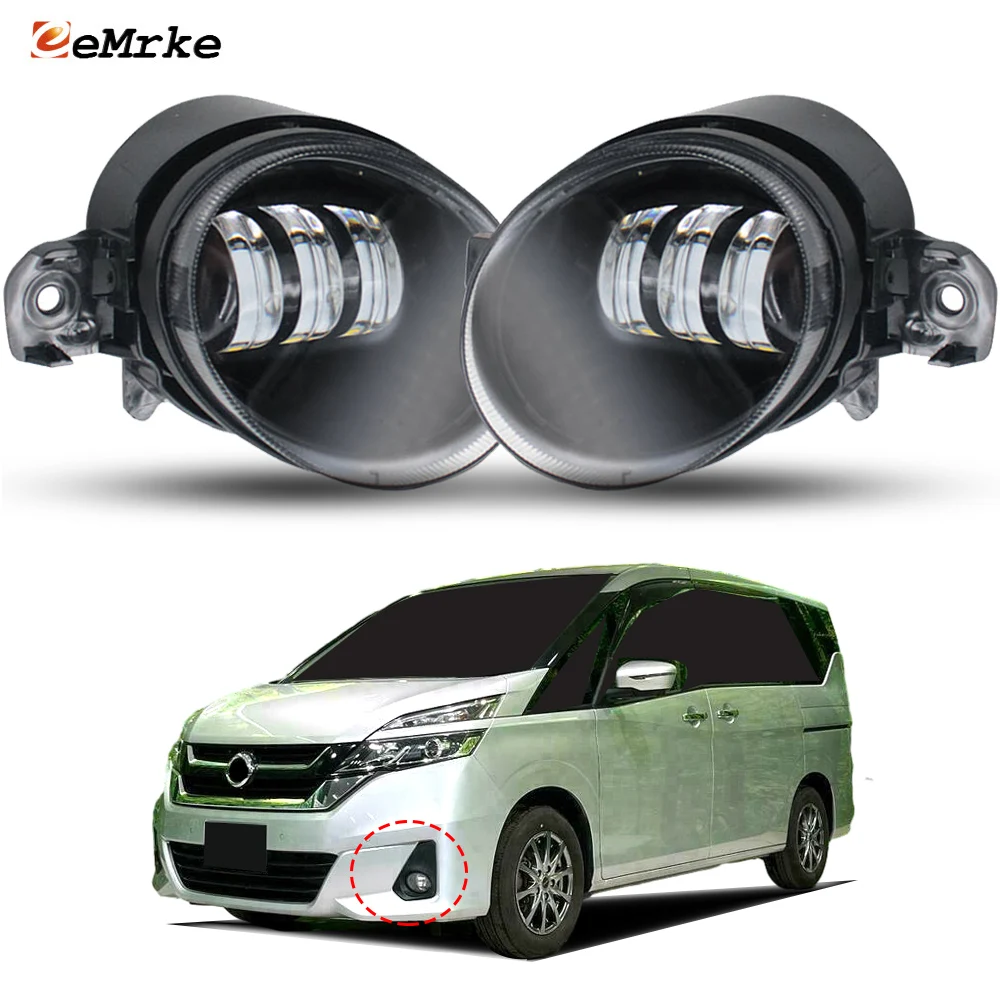 Upgrade 30W Led Fog Lights 12V for Nissan Serena Suzuki Landy C27 2016 2017 2018 2019 with Lens DRL PTF Front Fog Driving Lamp