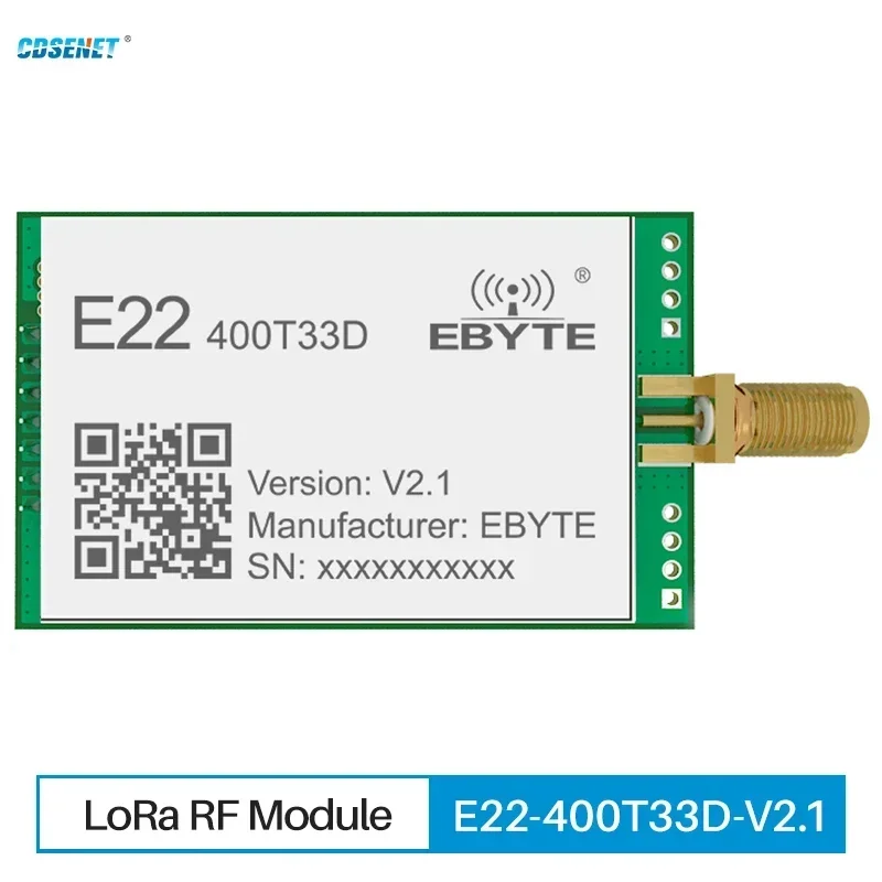 CDSENET 433MHz LoRa Module E22-400T33D-V2 High Power 33dbm 16KM Long Distance Transmission Watchdog TTL/RSSI/LBT