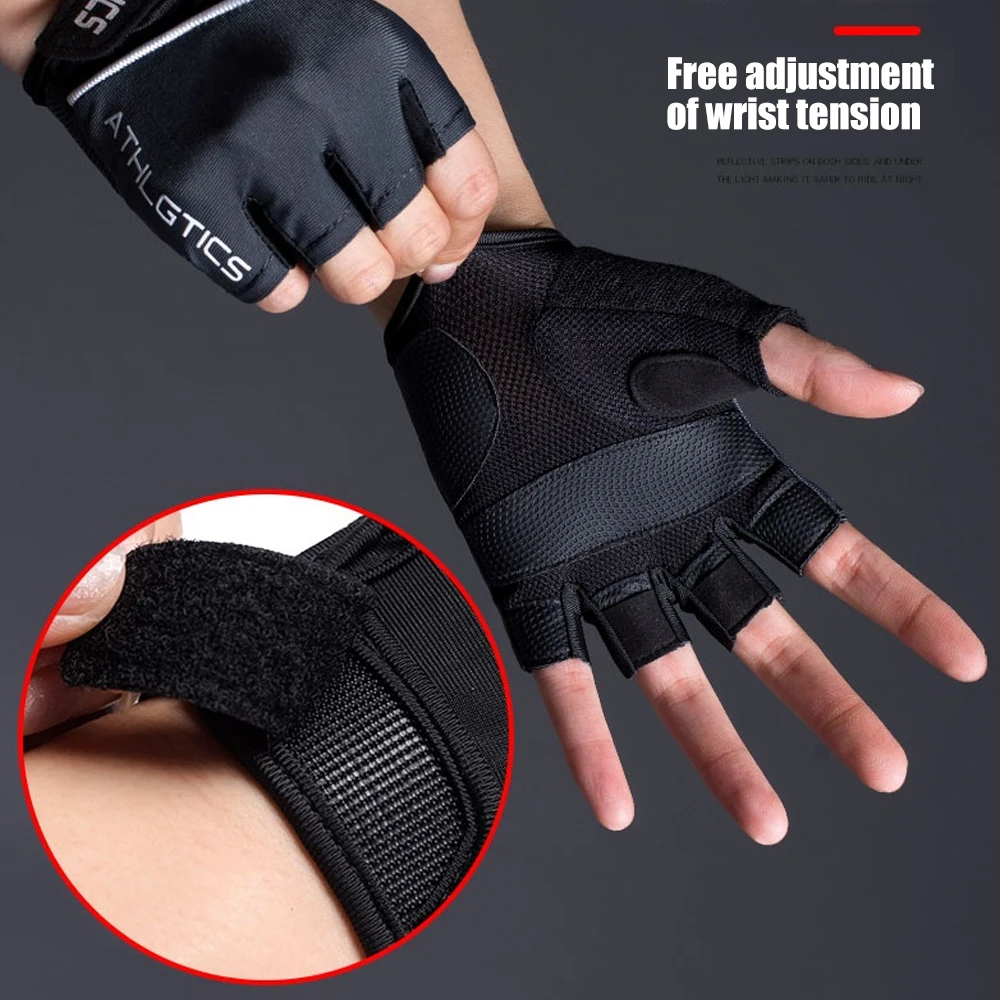 1 Paar atmungsaktive fingerlose Fahrradhandschuhe für Männer und Frauen, Workout, Fitnessstudio, Gewichtheben, Training, Übung, Fitness – Detail 10