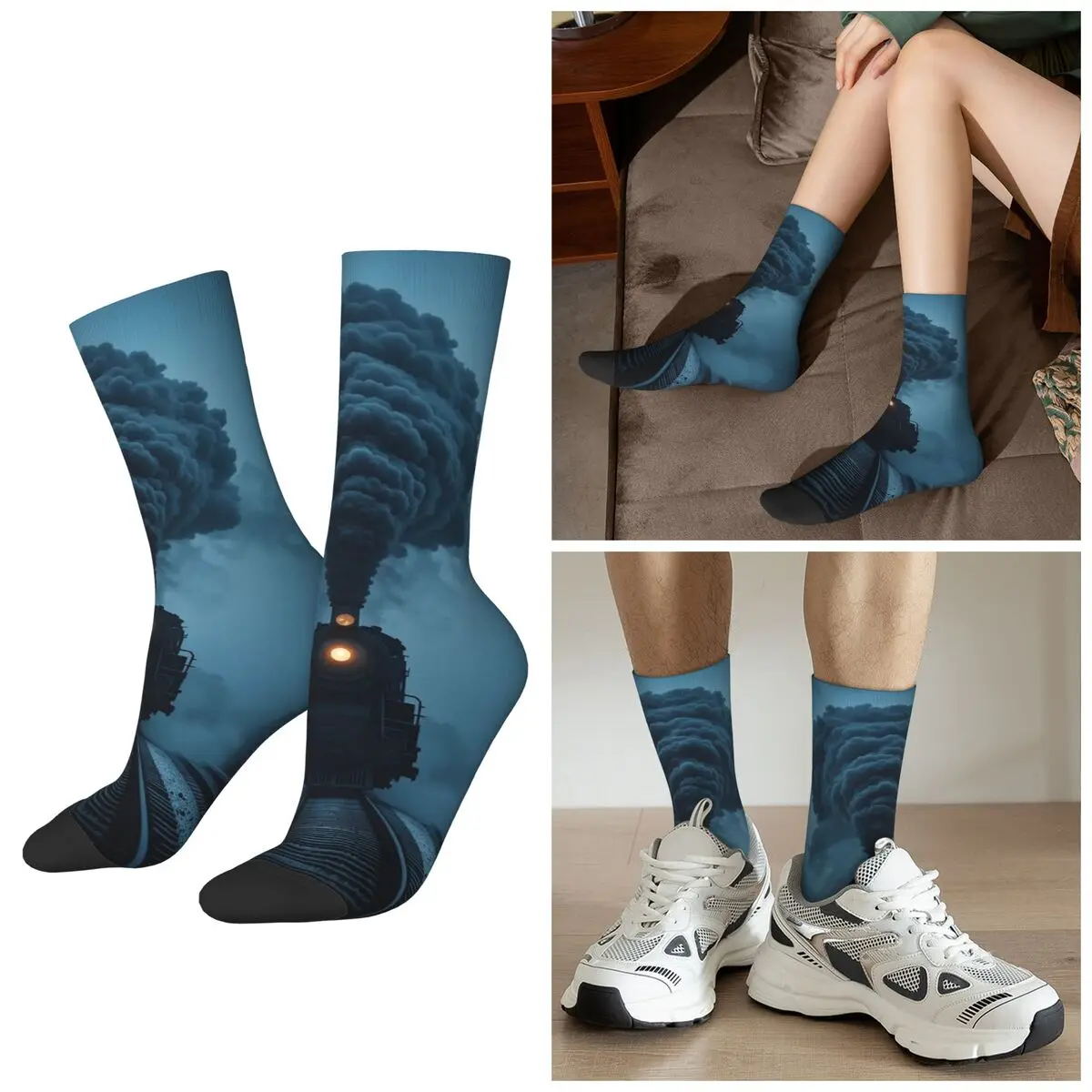

Всесезонные носки с лавовым поездом в стиле ретро в стиле стимпанк, спортивные носки в стиле Харадзюку, забавные чулки для мужчин и женщин, подарки