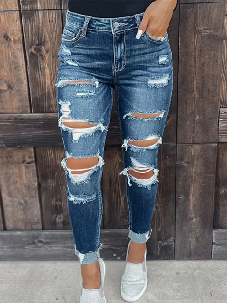 women's-stretch-ripped-jeans-frayed-hem-distred-denim-spring-autumn-season-rpet-regenerated-fabric
