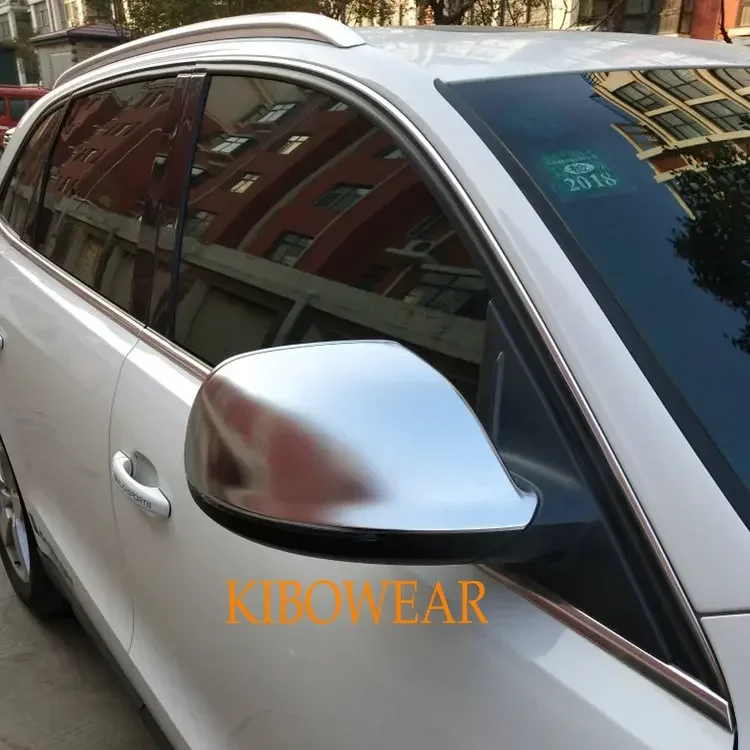 Kibowear for Audi Q5 8R Q7 4L SQ5 Chrome Side Mirror Cover Caps 2009 2010 2011 2012 2013 2014 2015 2016 Silver Matte