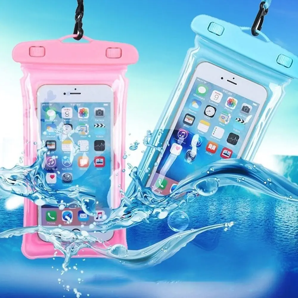 Universal Swimming Floating Airbag Phone Bags Touchscreen Transparent Diving Phone Case Shockproof Waterproof Phone Cover