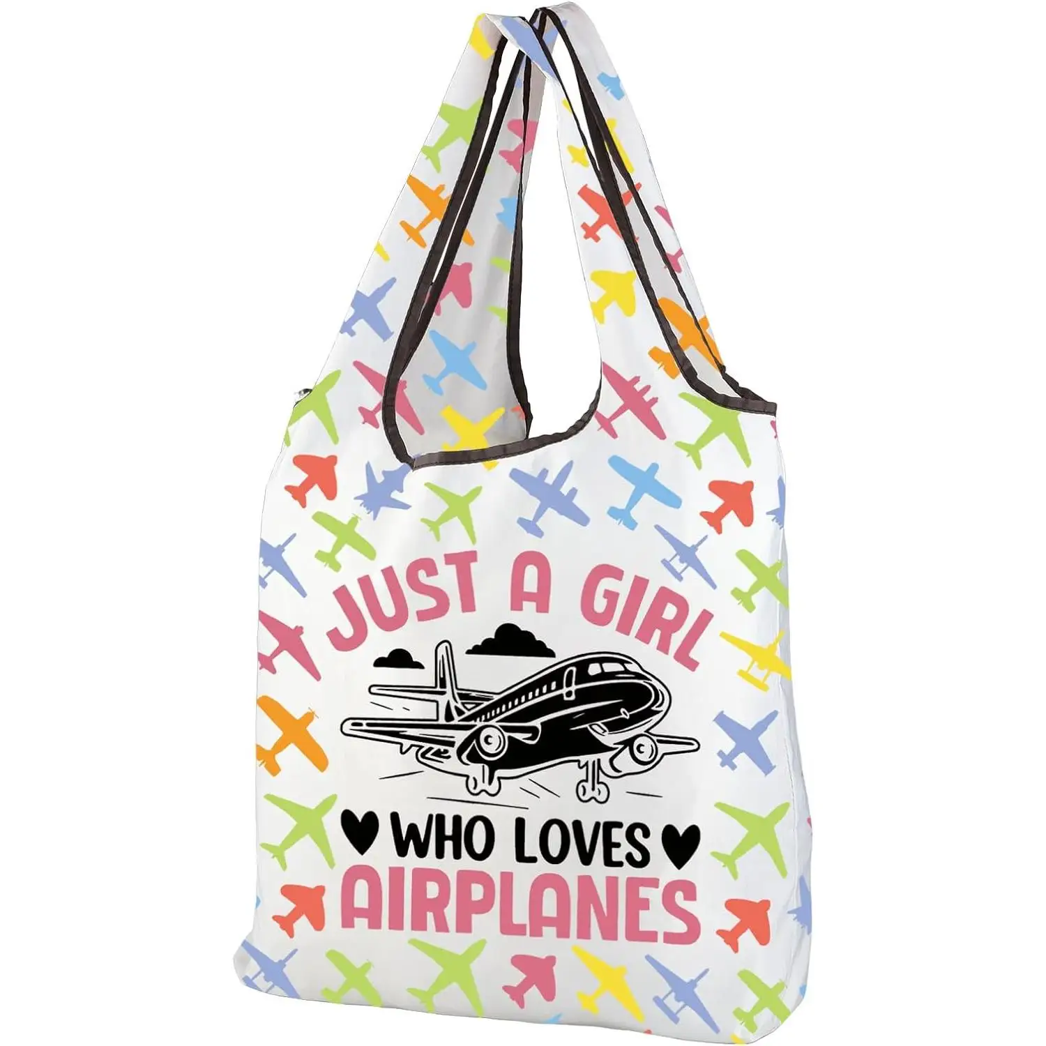 

Красочная сумка-тоут для пилотов и любительниц авиации: «Просто девушка, которая любит самолеты» – Складная сумка-тоут для любителей авиации и самолетов