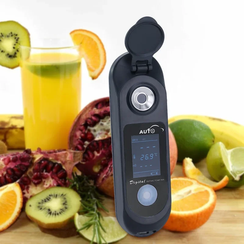 Manufacturer's Handheld Digital Sugar Juice Refractometer 0-90% Brix Precision Measurement ATC Function for Sugary Beverages