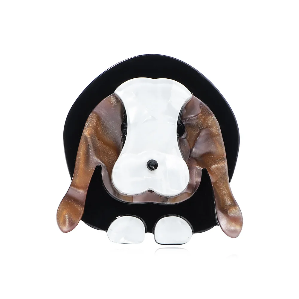 Cute Rabbit Long Eared Dog Shaped Pin Acetic Acid Sheet Acrylic Brooch Banquet Formal Coat and Suit Decoration Accessories