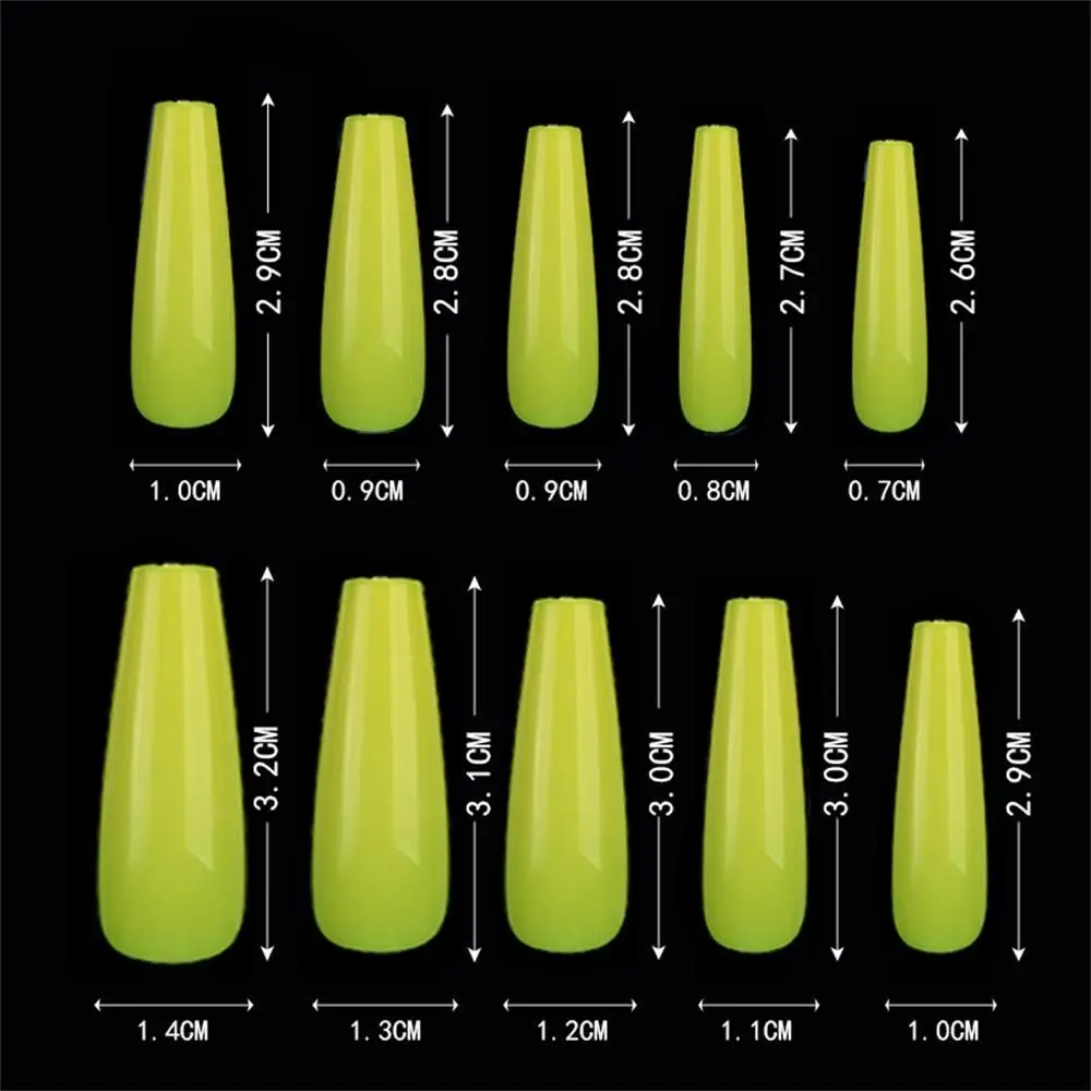500pcs Colorful False Nails Long Ballerina Coffin Shape UV Shiny Extra Long Full Wrap Solid Color Ballerina Nails