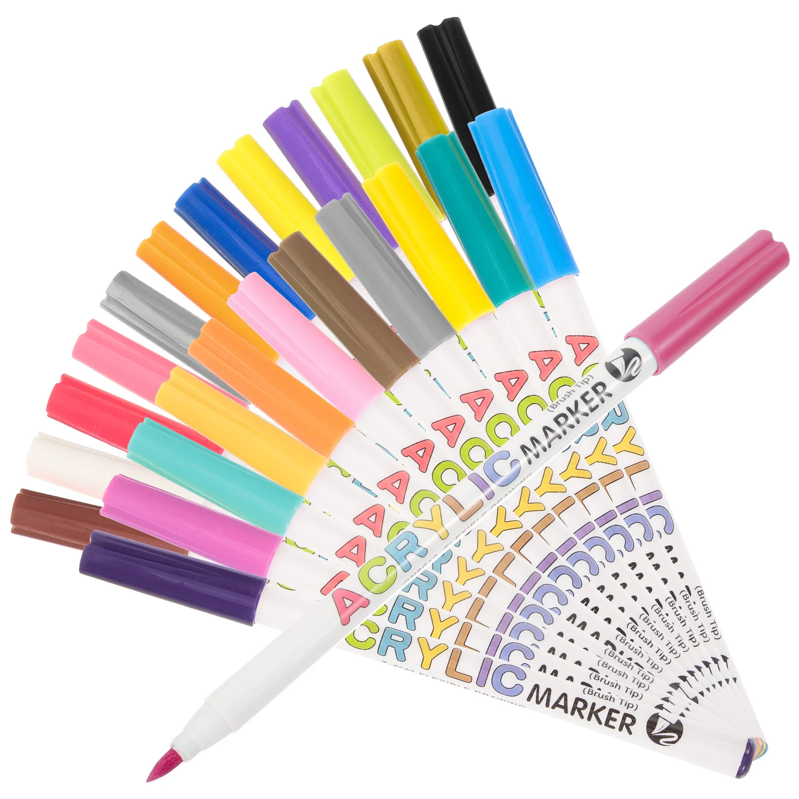 

1 Box Acrylic Paint Markers Pens Flexible Tip For Drawing Painting On Glass Wood Fabric Canvas Mug Metal Scrapbooking