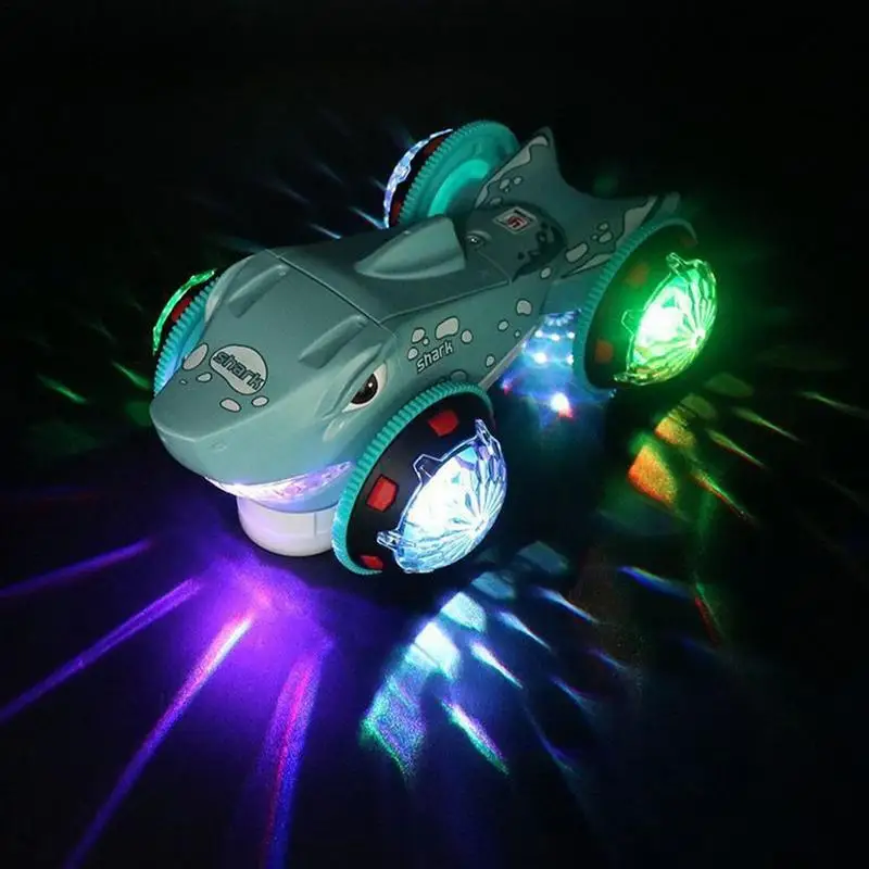 Shark Toy Vehicle Gear Powered Car Toy Stunt Vehicle Educational Toys With Lights & Sound Battery Operated Toy Vehicles