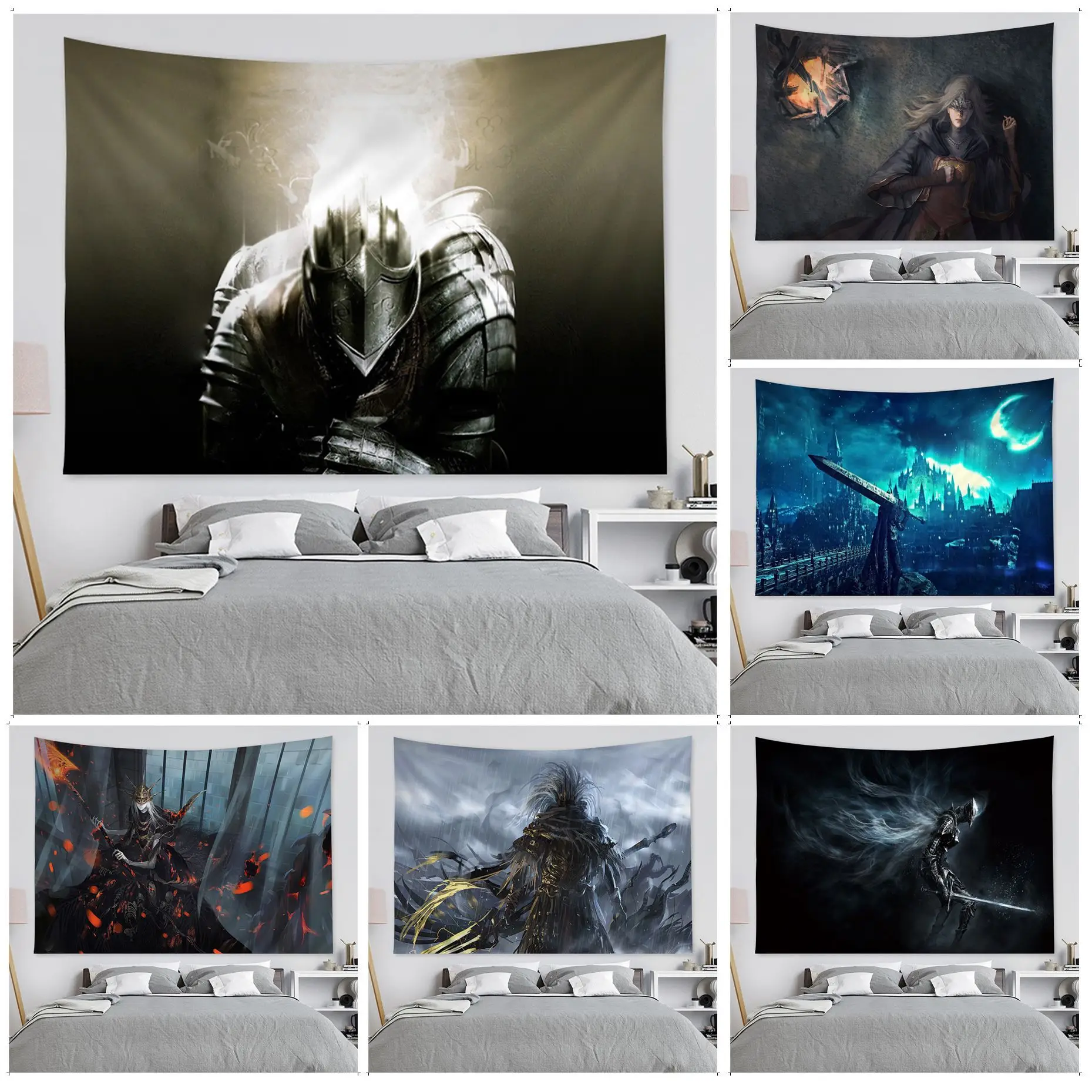 Dark Souls Hanging Bohemian Tapestry Japanese Wall Tapestry Anime Kawaii Room Decor