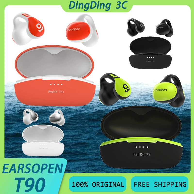 Earsopen Profit X T90 Wireless Earphone Bone Conduction Long Battery Life Lightweight IPX7 Waterproof Customized Sports Headset