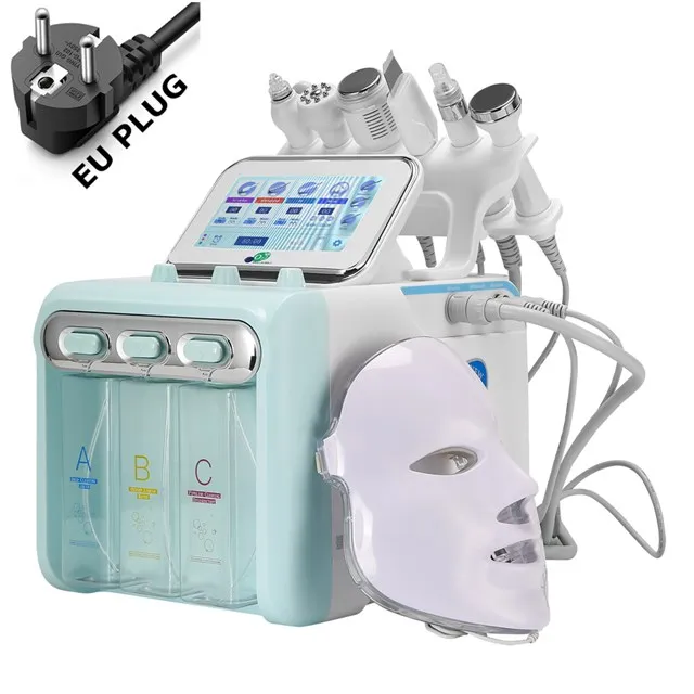 7 in 1 Hydro Aqua H2o2 Ossigeno Piccola bolla RF Macchina di bellezza Lifting del viso Dispositivo per dermoabrasione Scrubber per la pelle Spa facciale