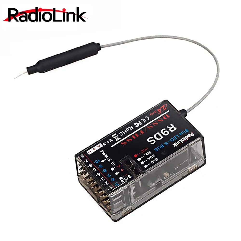 Radiolink R9DS RC Receiver 9 Channels Information Ransmission SBUS/PWM/PPM Signal Compatible AT9 AT9S AT10II AT10 Remote Control