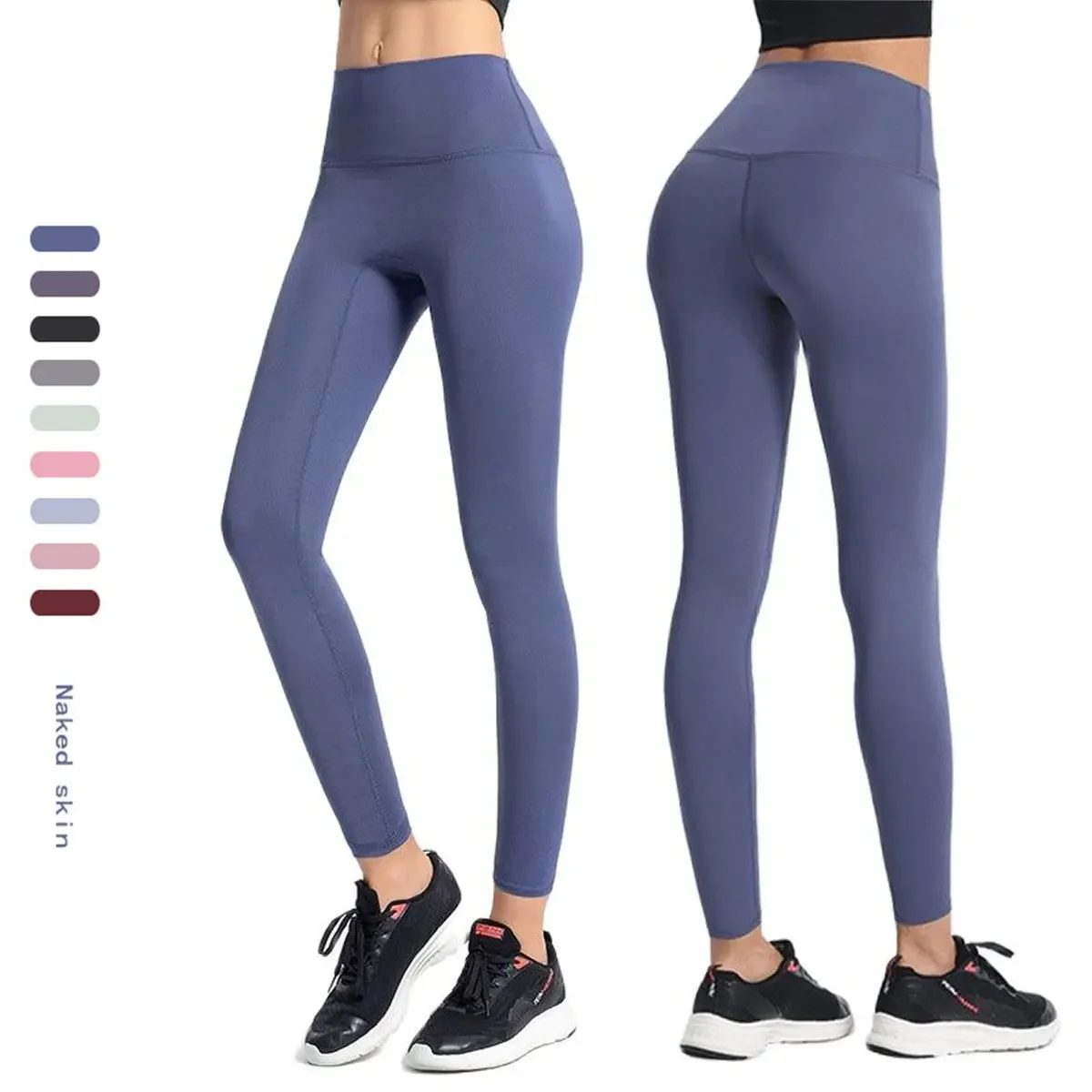 Sport Leggings Women Seamless Yoga Pants High Waist Pocket No Front Naked Feel Leggings Gym Fitness Tights Female Clothing