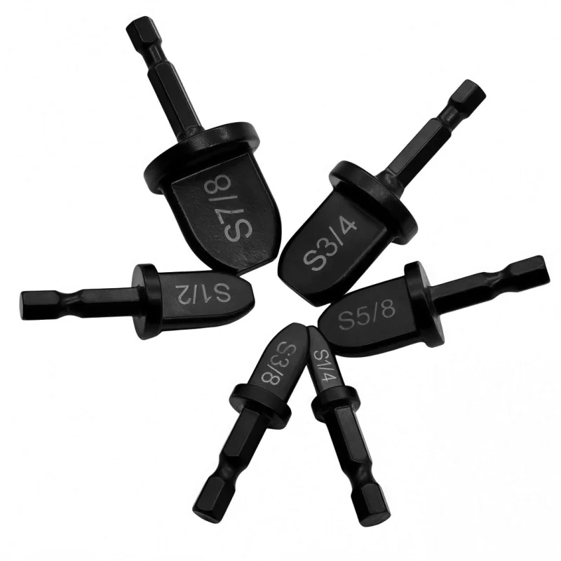 

6Pcs Triangle Shank Tube Expander Black Imperial Pipe Flaring Tool for Air Condition Copper Tube
