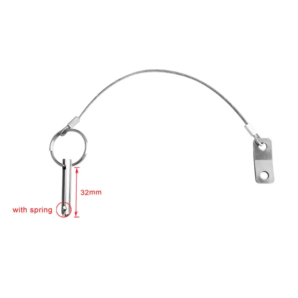 

316 Stainless Steel Quick Release Ball Pin Lanyard Boat Jaw Slide Hinge Accessory for Marine Top Fittings