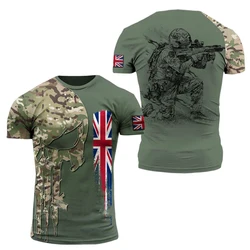 2024 Summer T Shirt Men British Soldiers 3D Printed Field Camouflage T-shirt High Quality Special Forces T-shirt Tops Tee Shirts