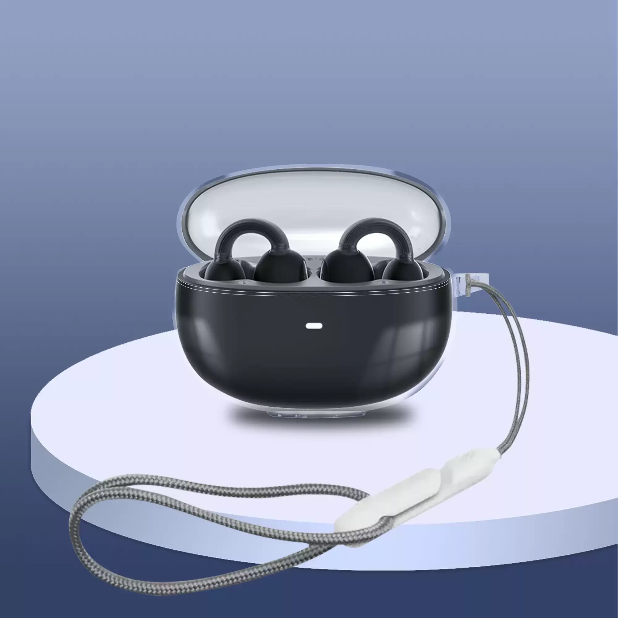 Transparent TPU Soft Shockproof Earphone Protective Case For Baseus MC2 Air With Lanyard Wireless Earbuds Case Accessories