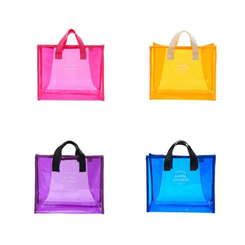 Bolsa de PVC de gran capacidad para natación, bolso de playa portátil para exteriores, almacenamiento de ropa, zapatos, bolsa de cosméticos, bolso transparente de moda