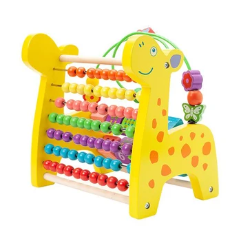 Wooden Montessori Math Toys Multifunctional Abacus Toys Around Beads Early Learn Teaching Aids Educational Gift Toys For Children