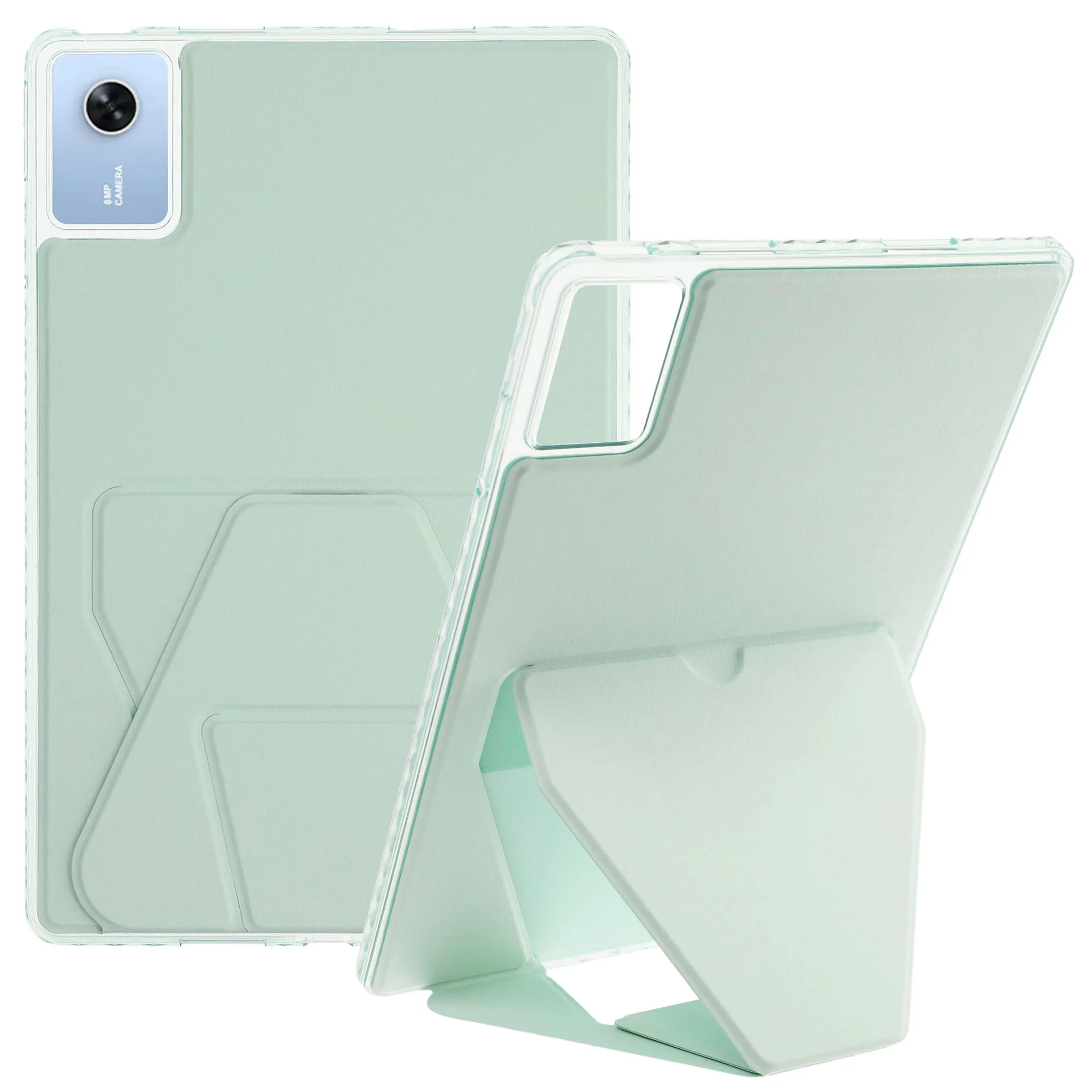 

For Lenovo Xiaoxin Pad 11 2025 / Idea Tab (TB336ZU / TB336FU) Case TPU PU Leather Kickstand Tablet Cover - Green