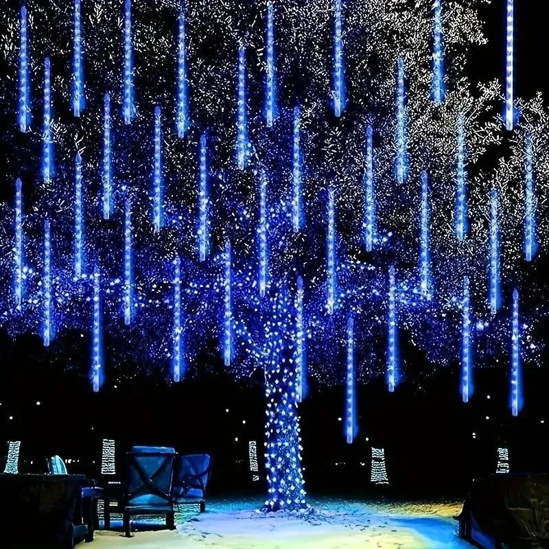 EU/US Plug Meteor Shower LED String Lights for Outdoor Street Garden Wedding Christmas Tree Decoration Navidad Holiday Lighting