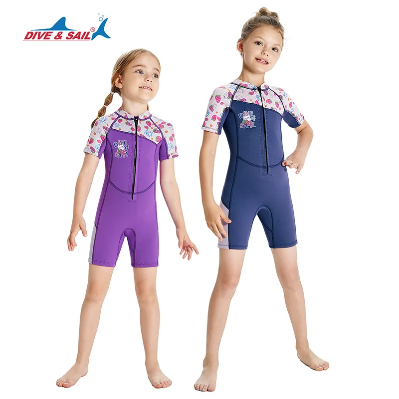 Costume da bagno per bambini Ragazza Protezione solare UPF 50+ Muta intera a maniche corte Muta da spiaggia per bambini Costume da bagno ad