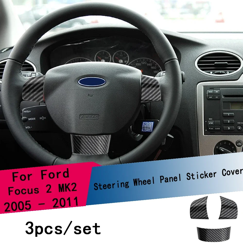 ABS Steering Wheel Panel Cover Trim Sticker for Ford Focus 2 MK2 2005 - 2011 Car-Styling Interior Mouldings Car Stickers